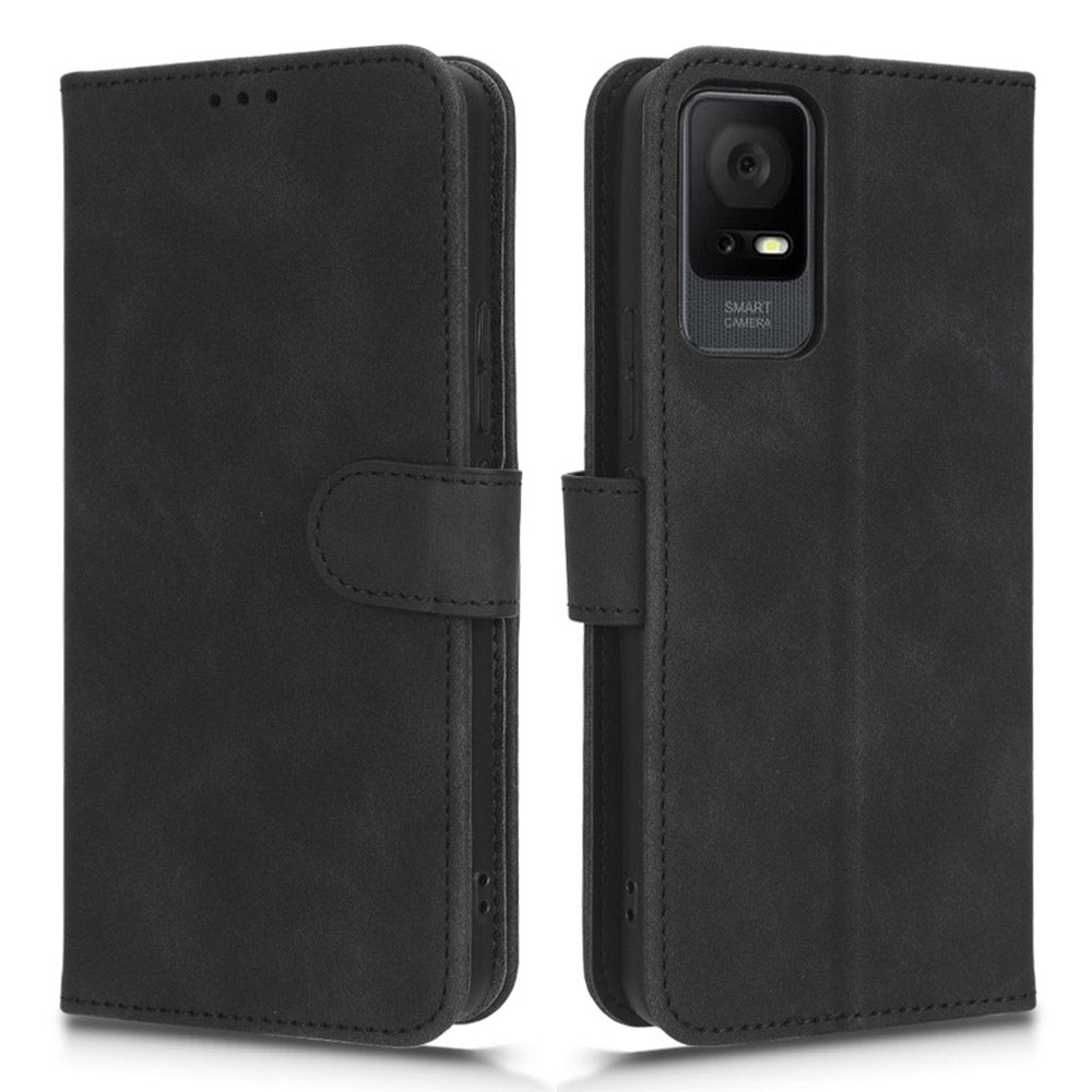For TCL 405 Drop-proof PU Leather Phone Case Foldable Stand Wallet Skin-touch Feeling Flip Cell Phone Cover Stand with Wrist Strap For TCL 405 Drop-proof PU Leather Phone Case Foldable Stand Wallet Skin-touch Feeling Flip Cell Phone Cover Stand with Wrist Strap